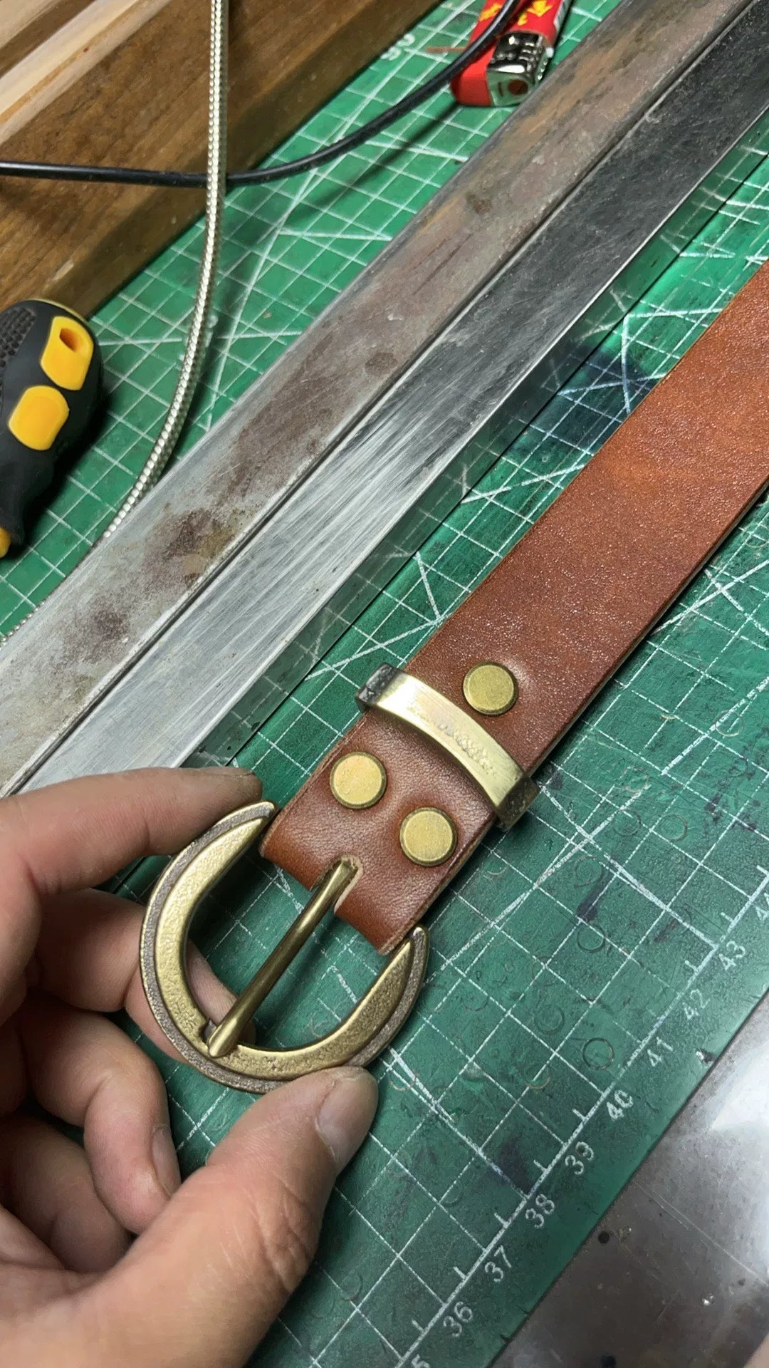 JF bridle leather brown women's belt