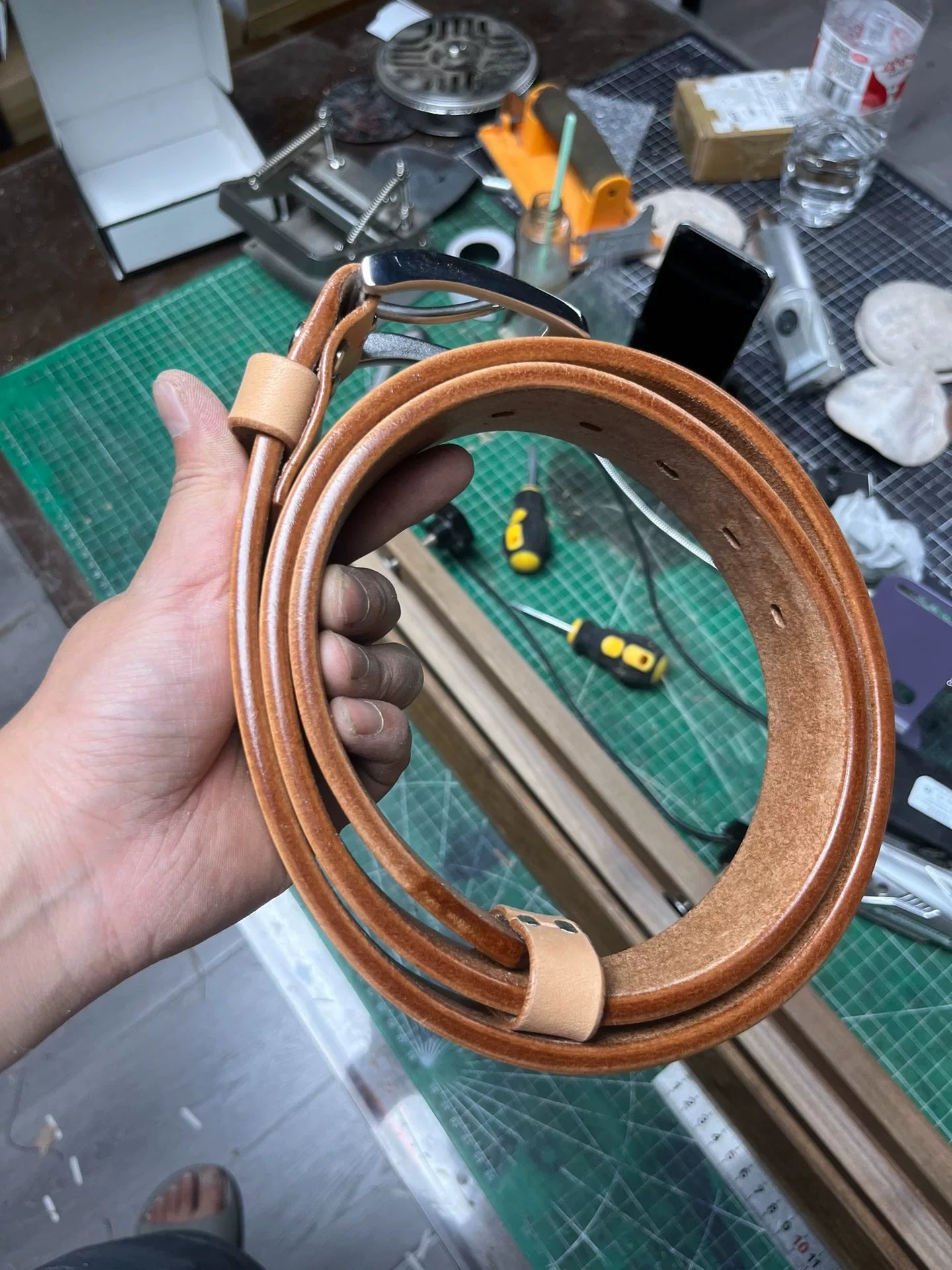 6.5mm Imported Saddle Top-Grain Leather Sample — Customizable