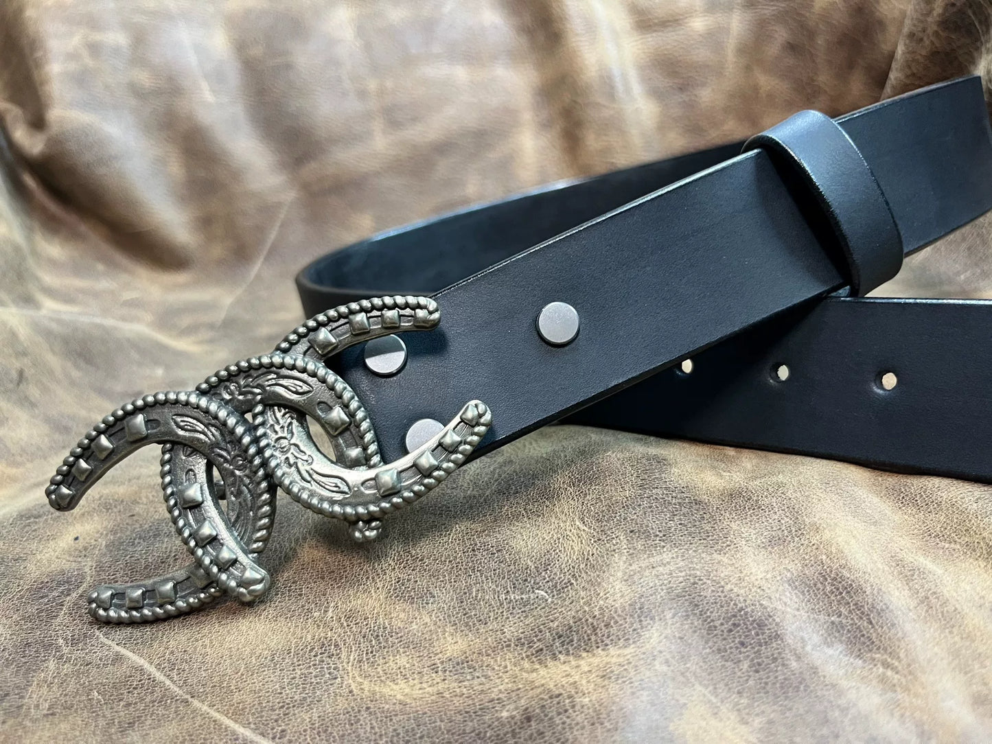 Black imported full-grain Italian genuine leather first-layer cowhi…
