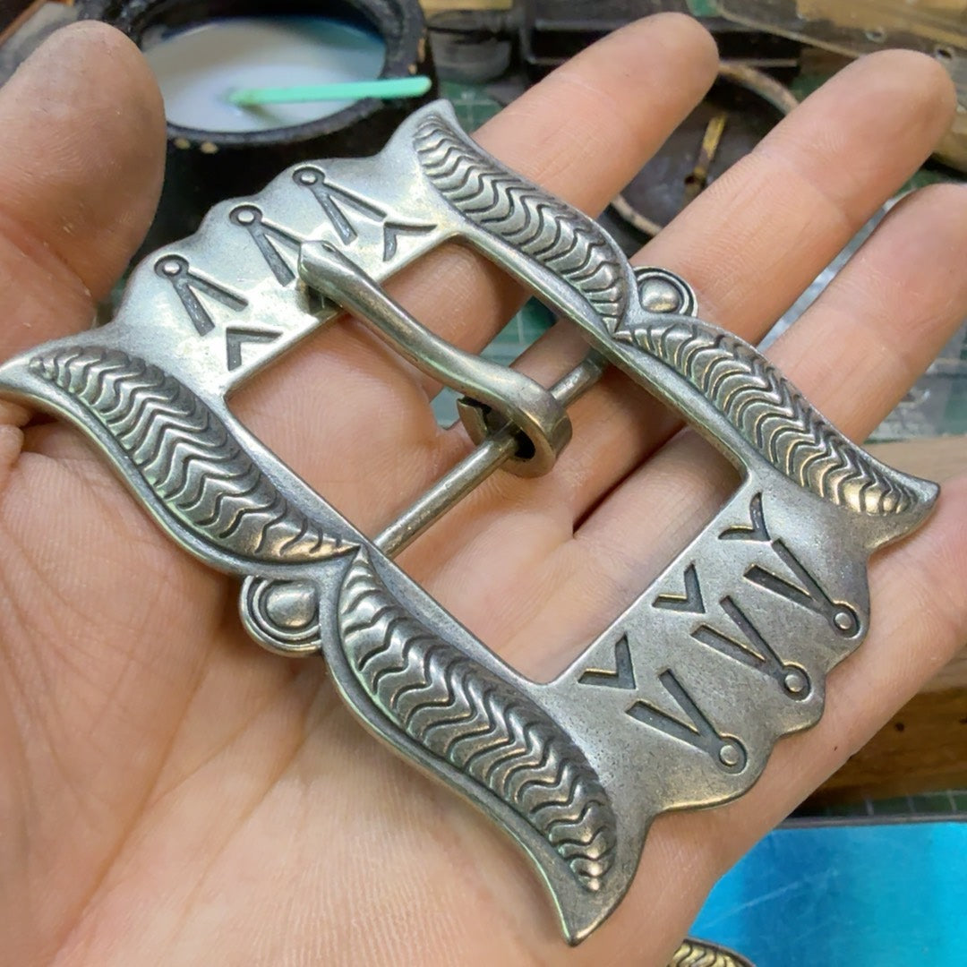 Pure copper unplated Navajo belt buckle