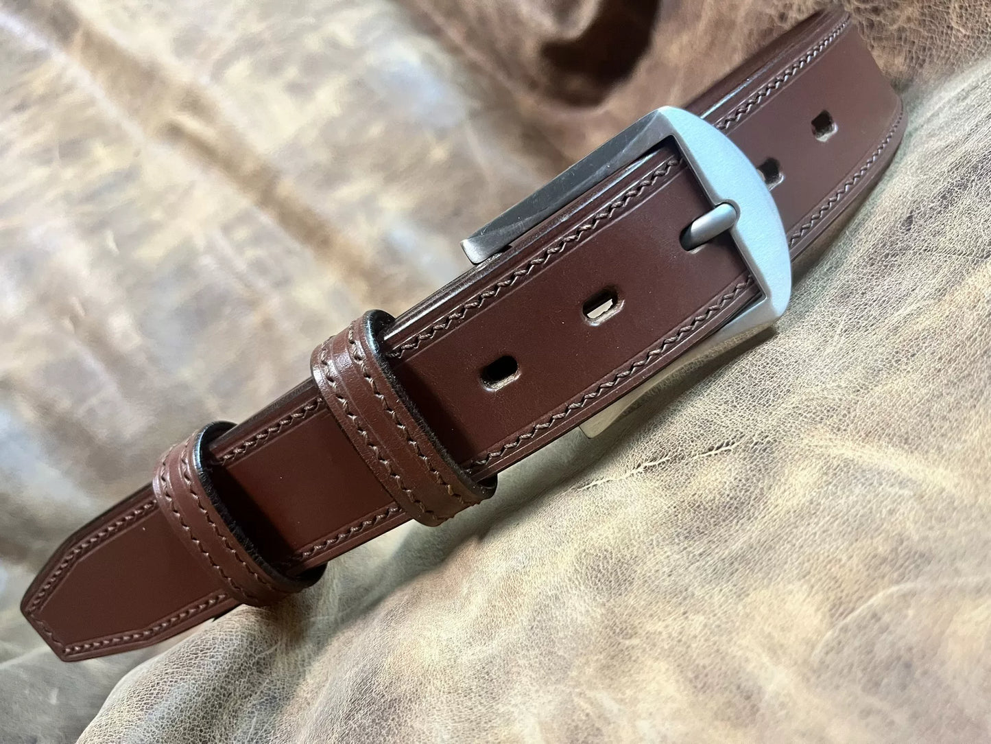 TWS Thomas Bridle Leather Business Dress Belt — Imported from UK