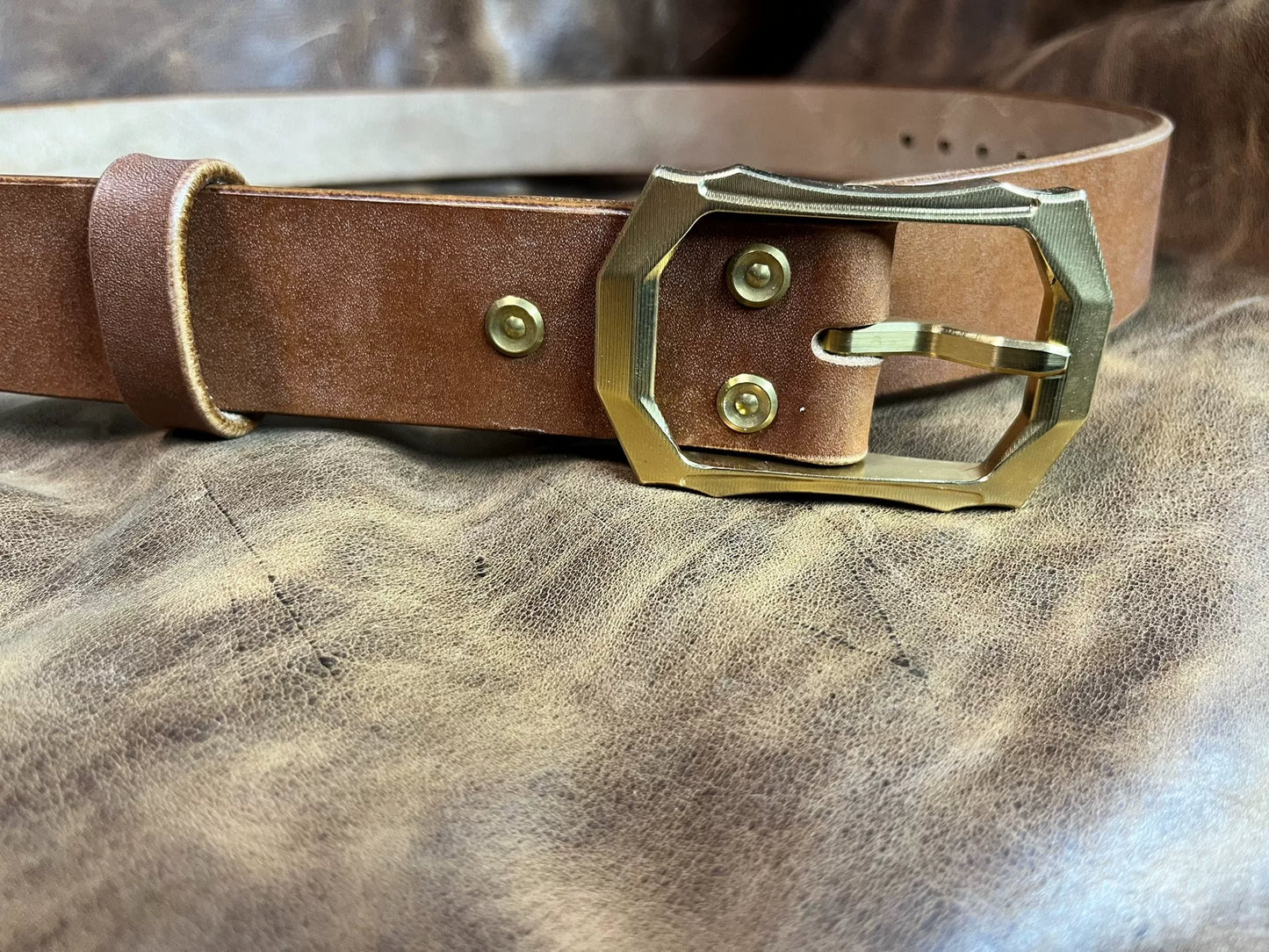 JF full-grain caramel brown bridle leather with authentic West Wind…