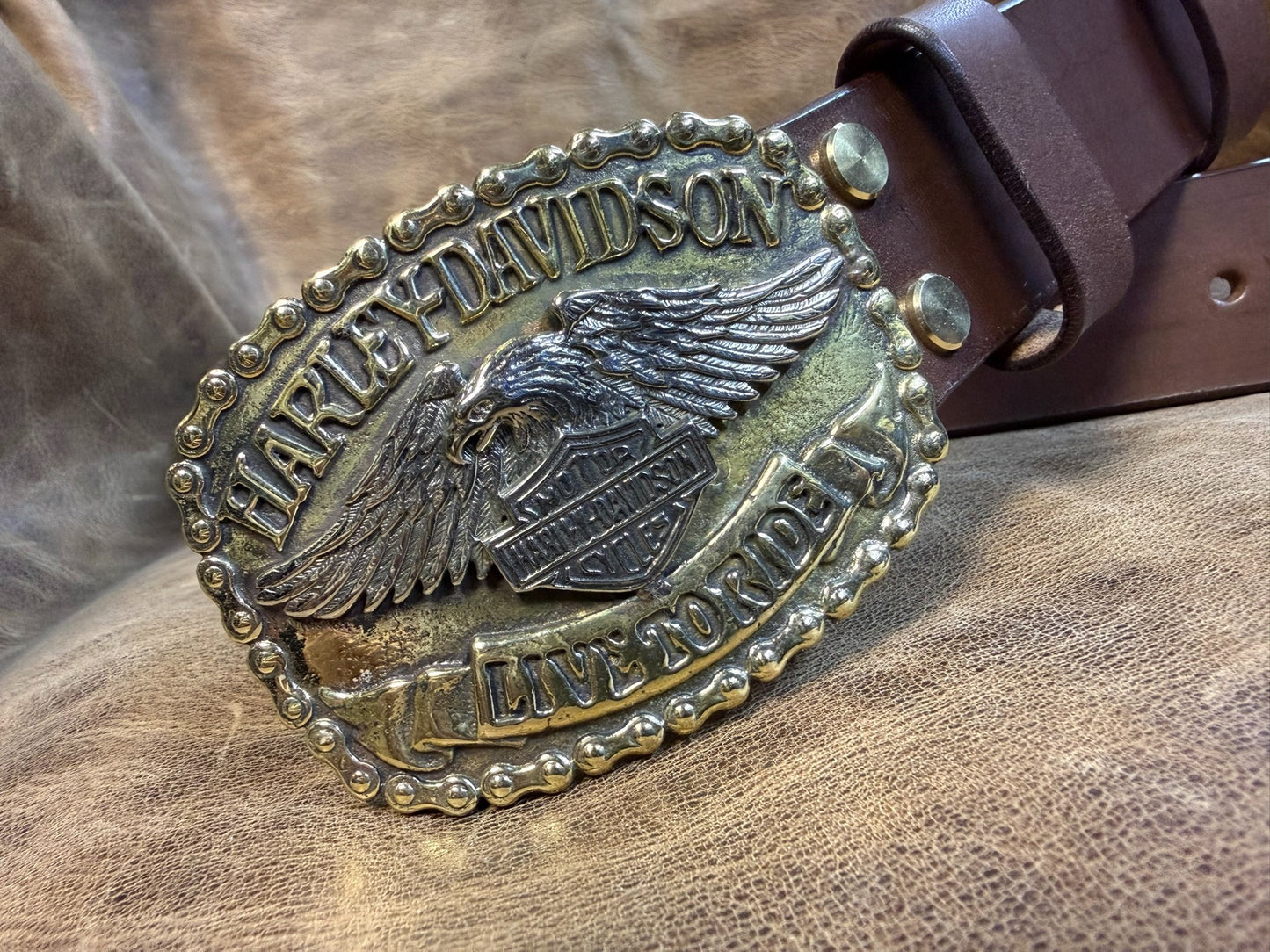 5.5 thick beautiful saddle with Harley buckle