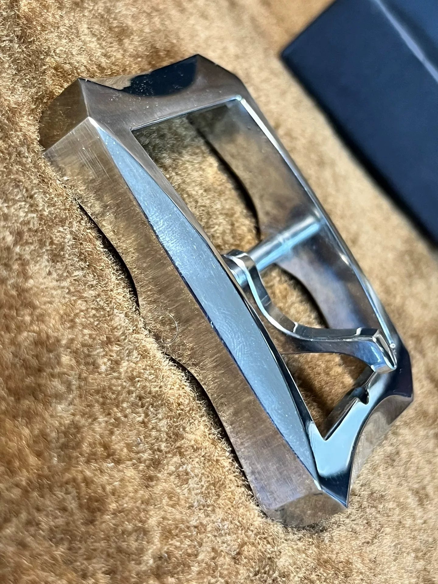 Octagonal Line-Cut 316 Stainless Steel Buckle — 4.05cm Inner Diameter
