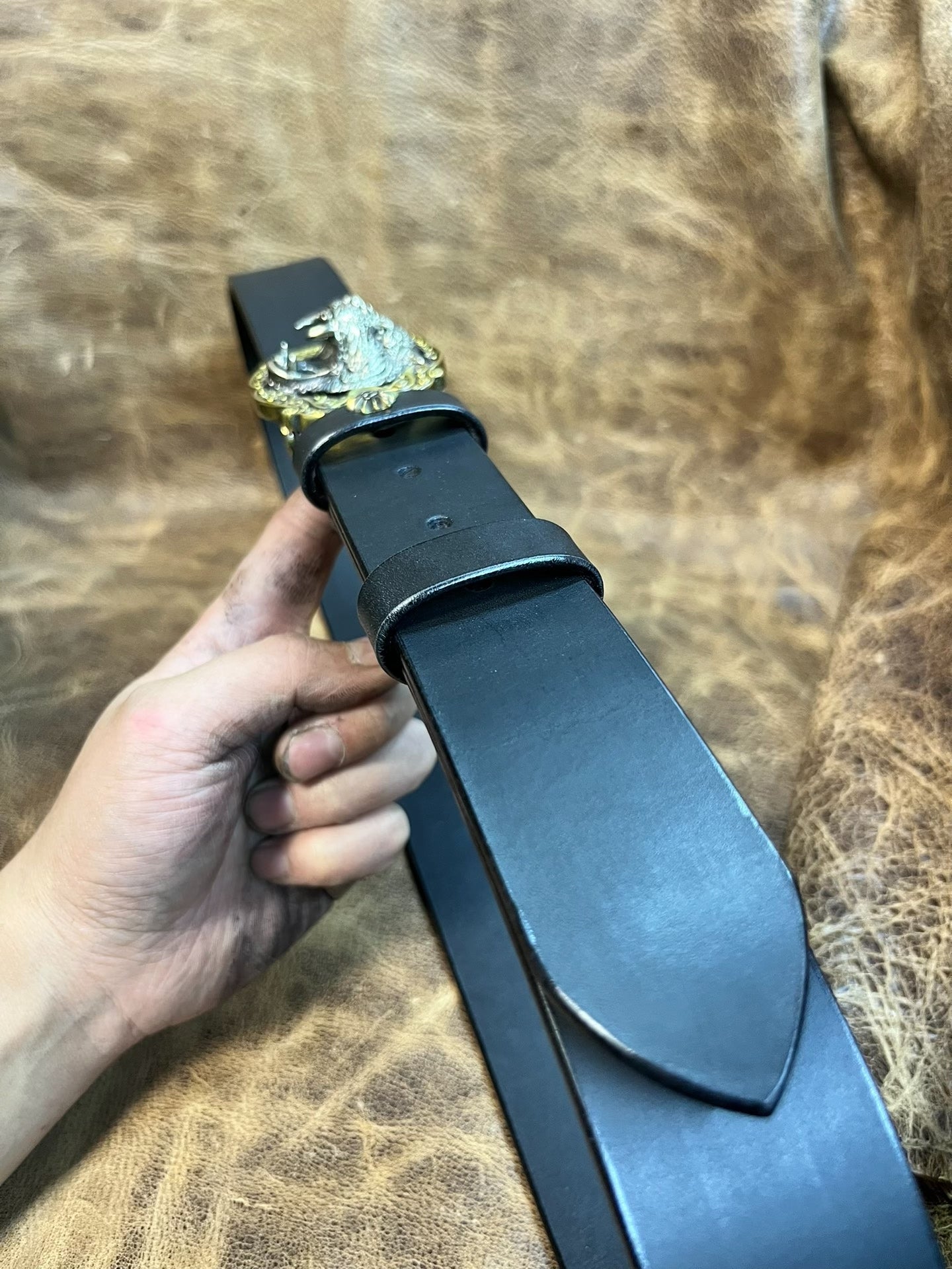 The three-dimensional tiger head smooth buckle is matched with an I…