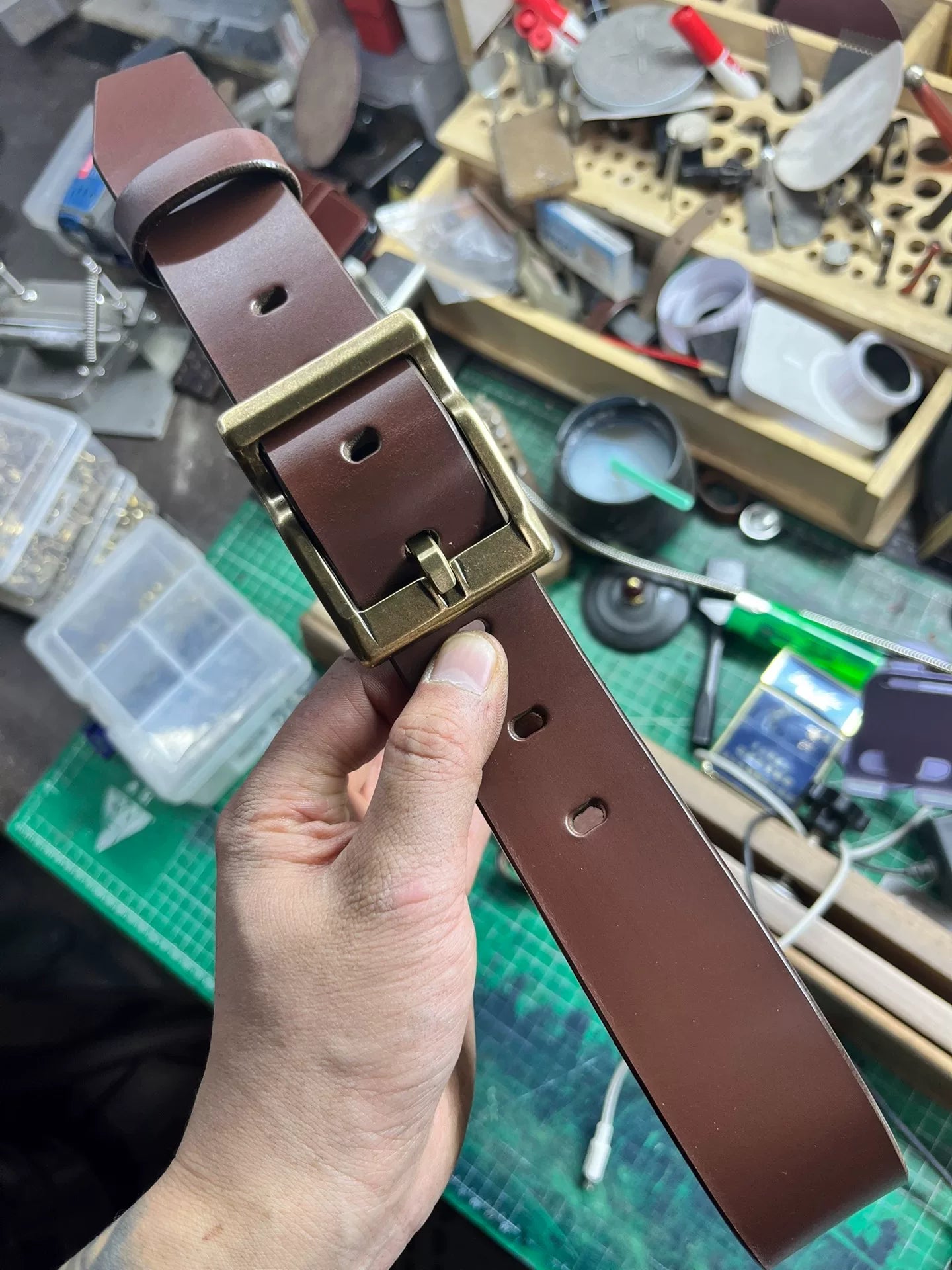 TWS British Thomas Rein leather handmade belt