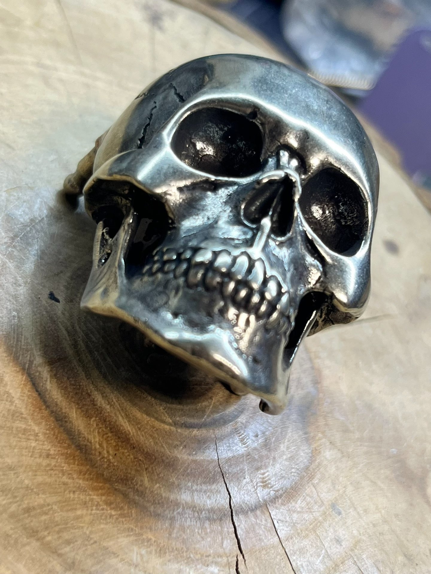 Pure copper skull belt buckle