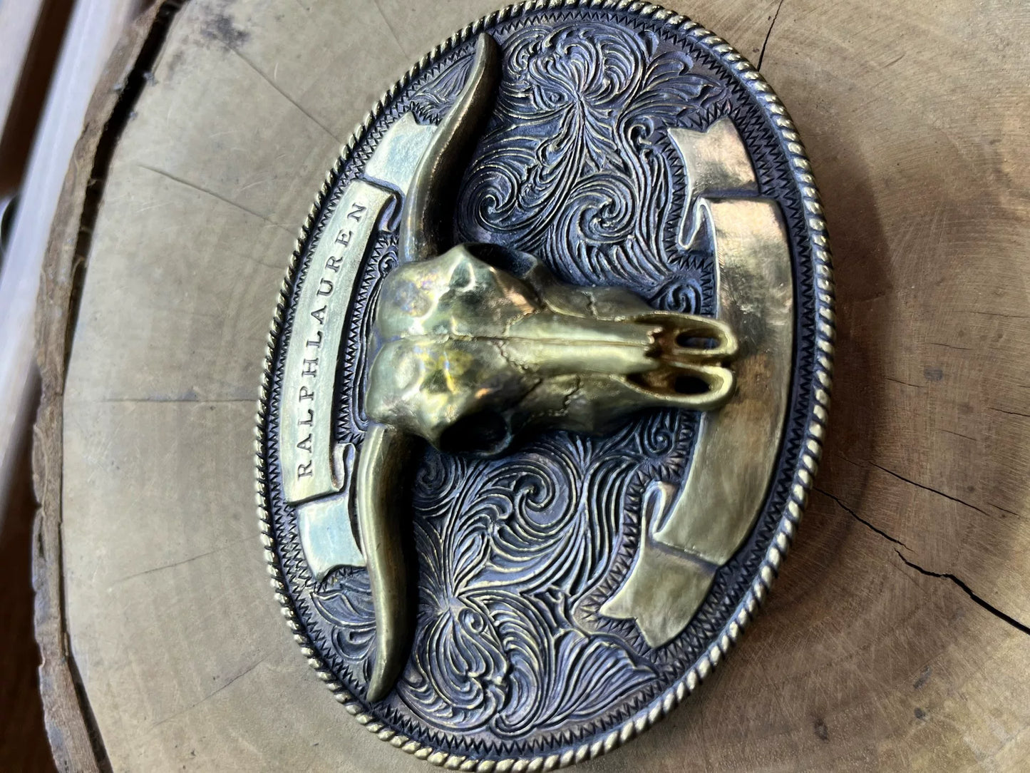 Spot handmade belt buckle Western Middle Ages Ami khaki bull head b…