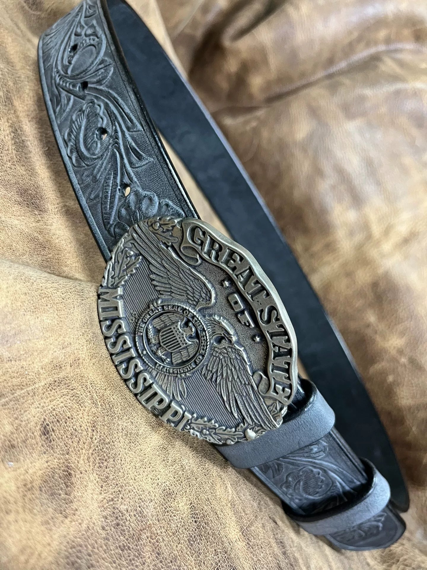 Italian horse rein carving handmade belt