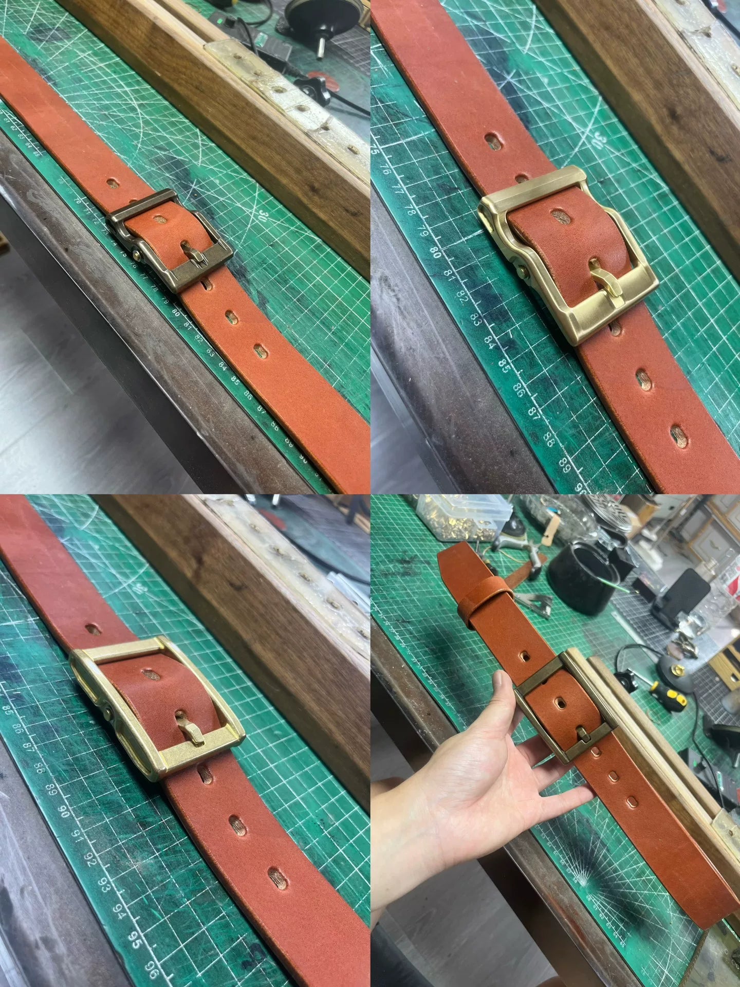 Caramel brown saddle leather handmade belt belt first layer cowhide…