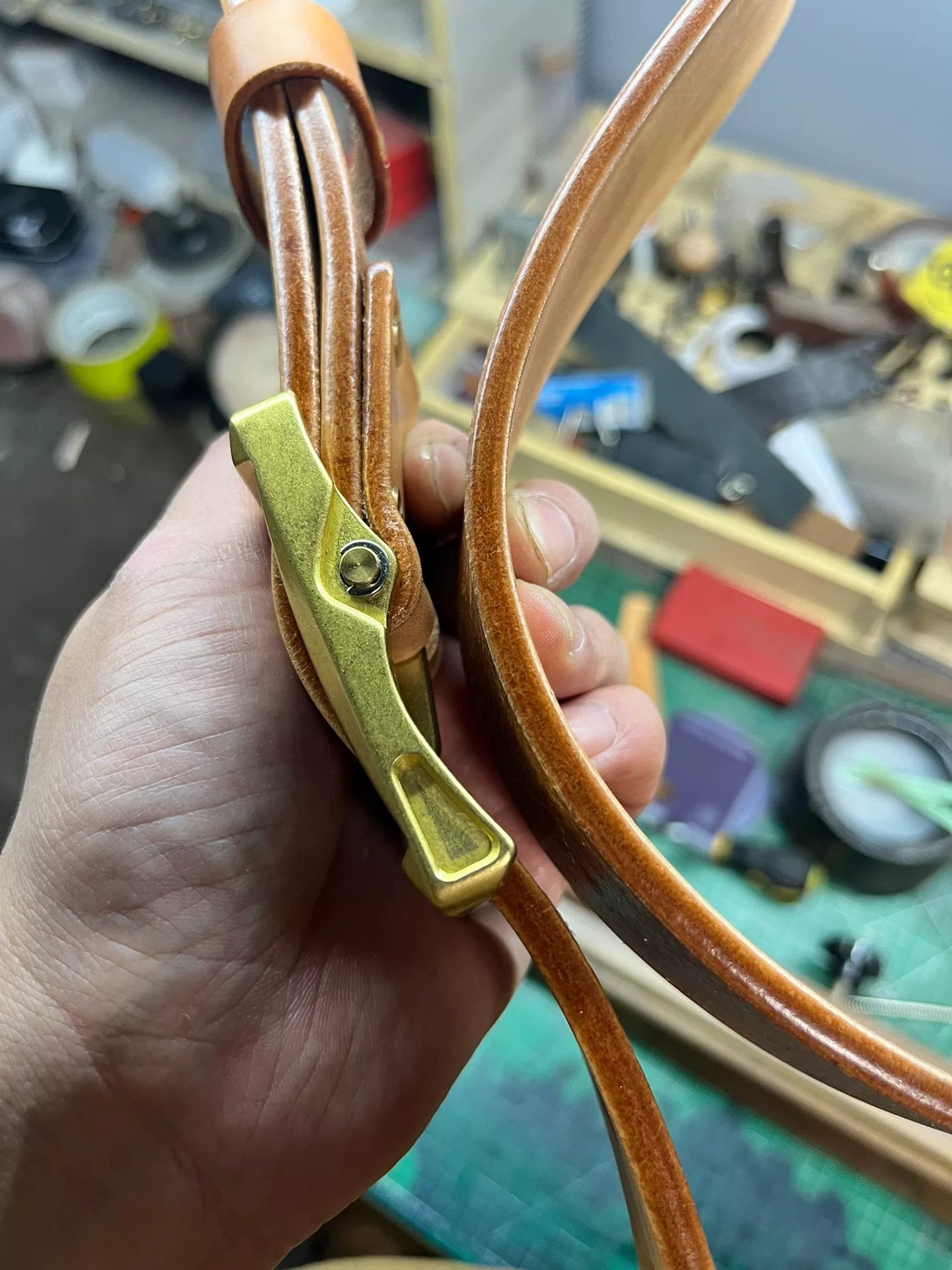 Meian's handmade belts are customized. Before delivery