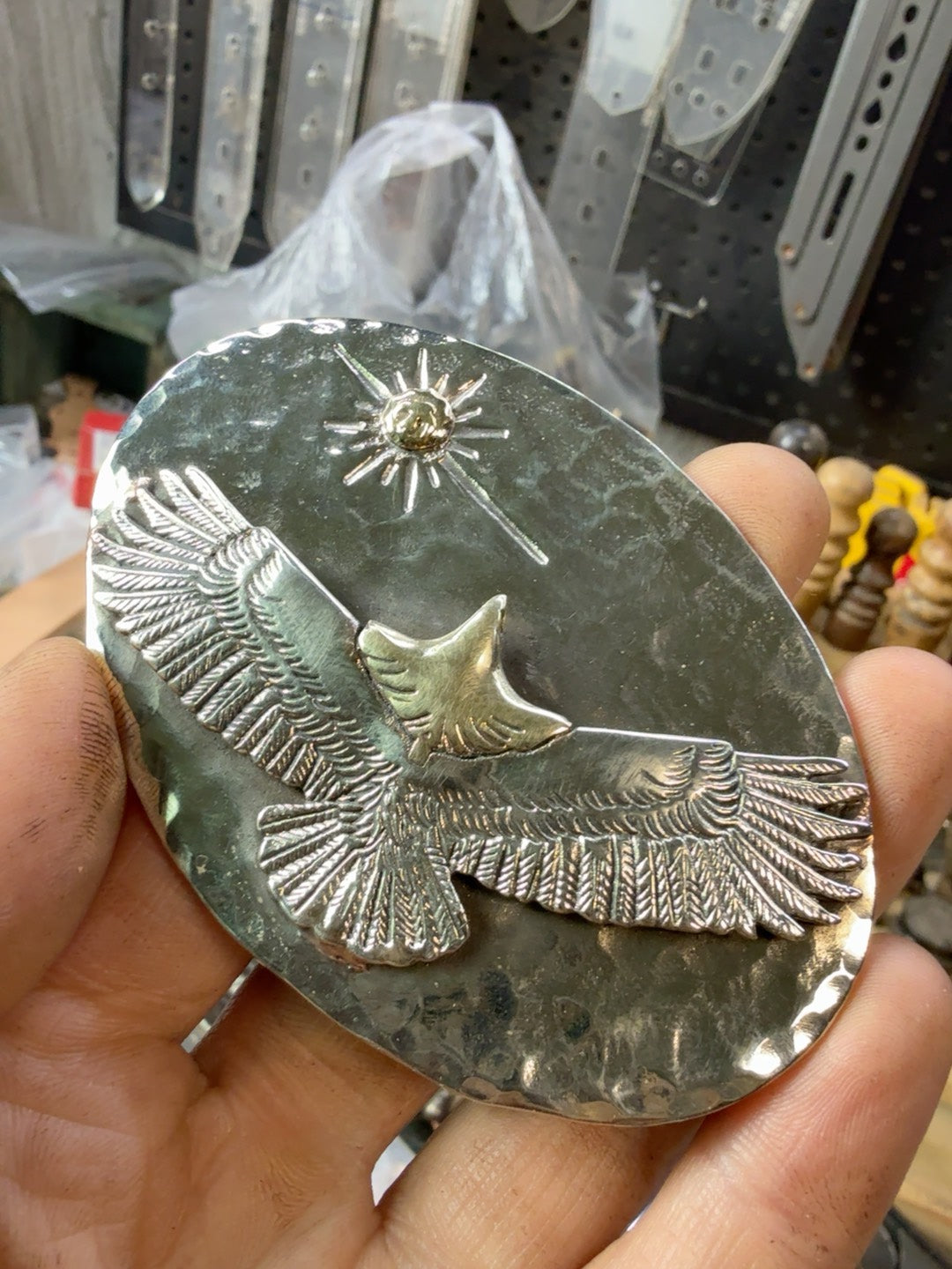 Pure copper vintage eagle belt buckle
