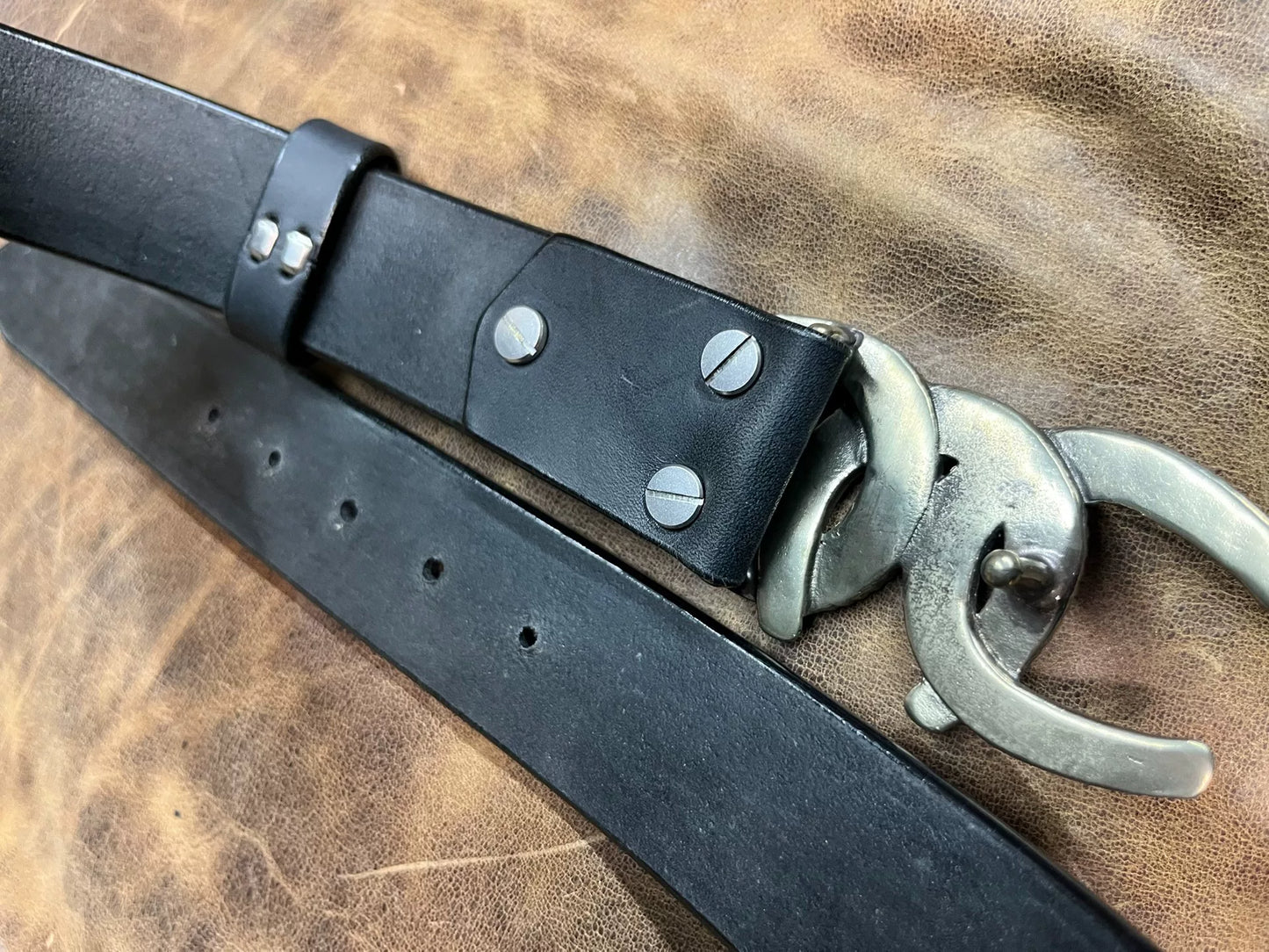 Black imported full-grain Italian genuine leather first-layer cowhi…
