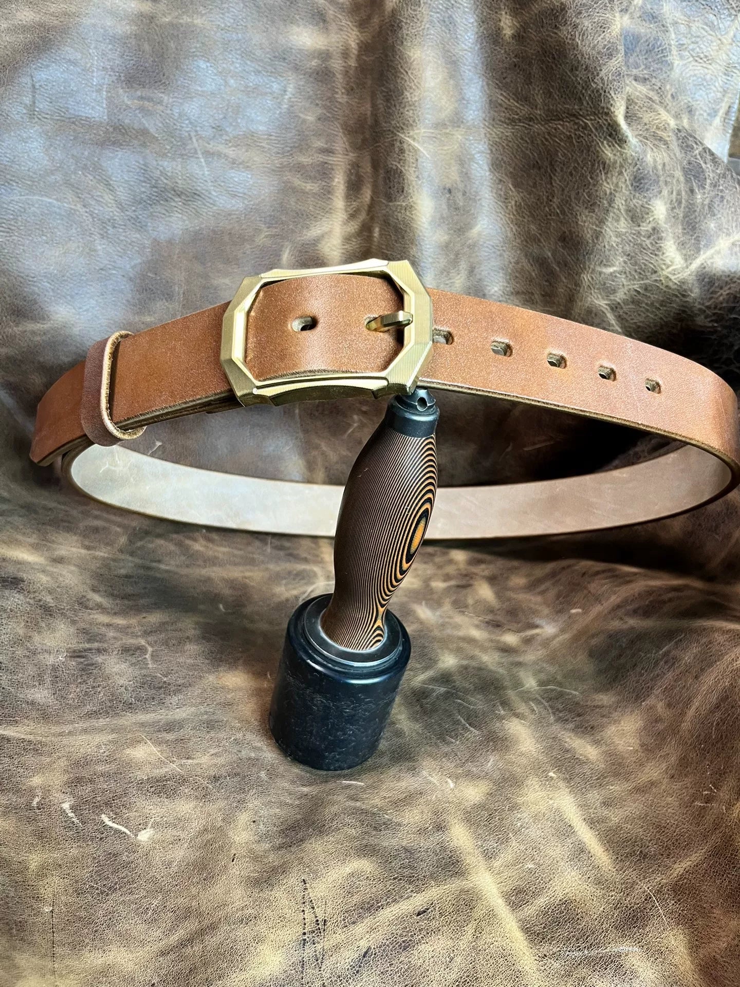 JF full-grain caramel brown bridle leather with authentic West Wind…