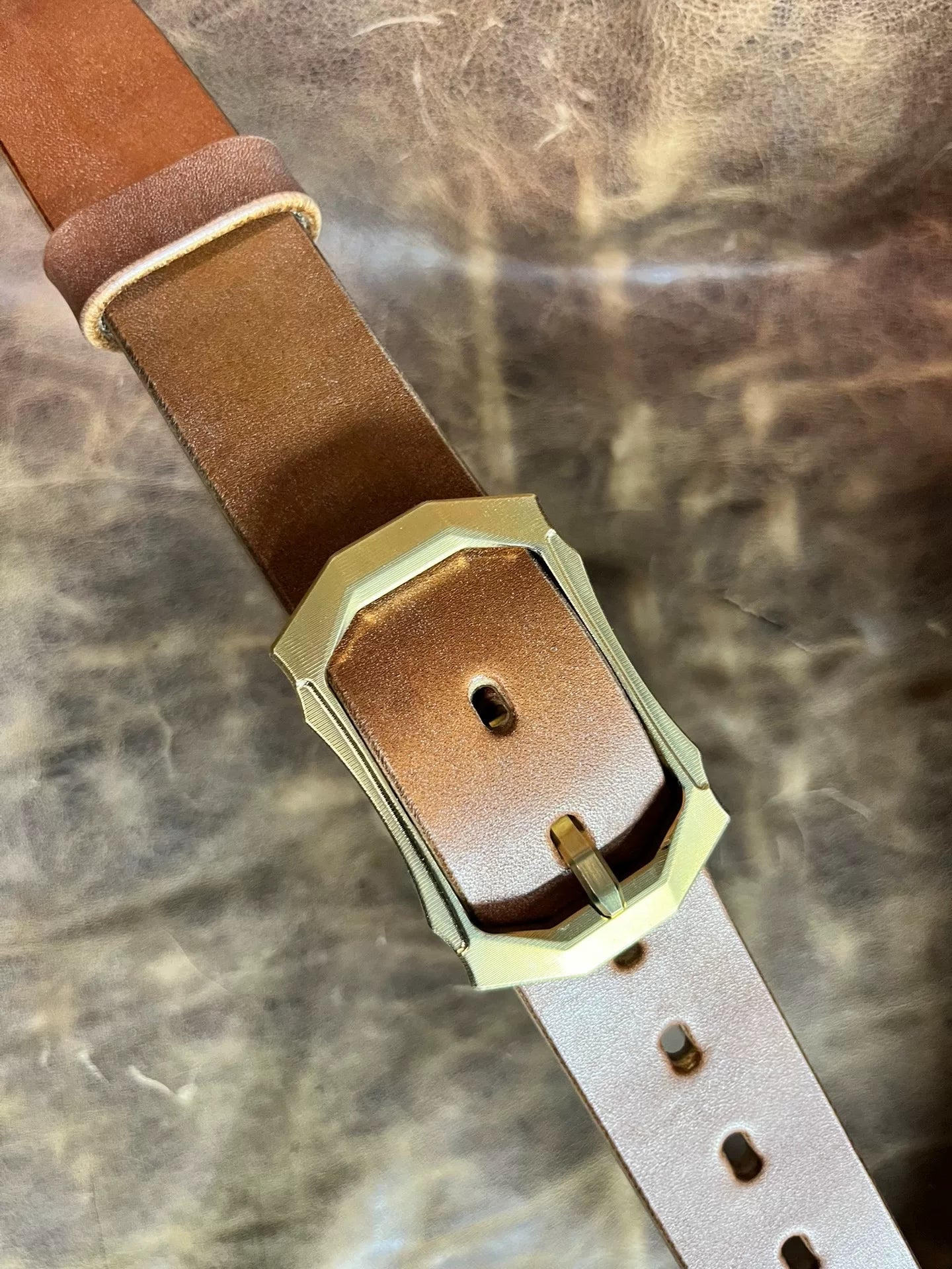 JF full-grain caramel brown bridle leather with authentic West Wind…