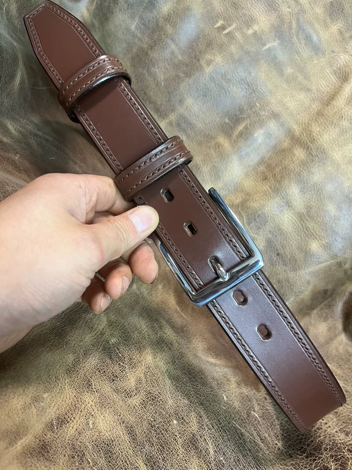 TWS Thomas Bridle Leather Handmade Belt — Imported from UK