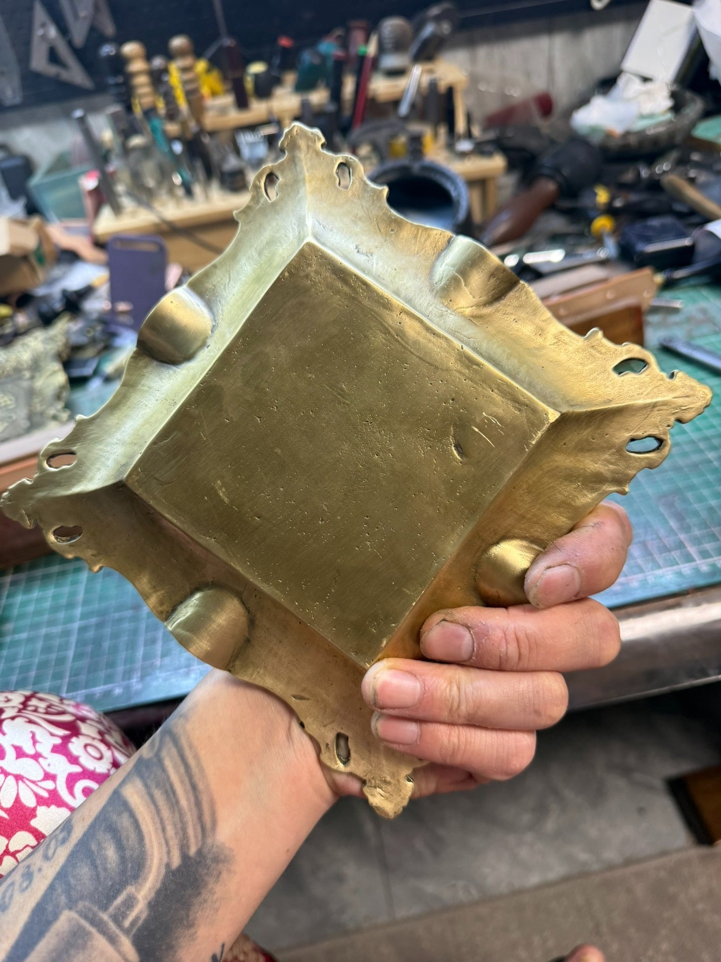 550g Solid Pure Copper Cigar Ashtray — Heavy Brass
